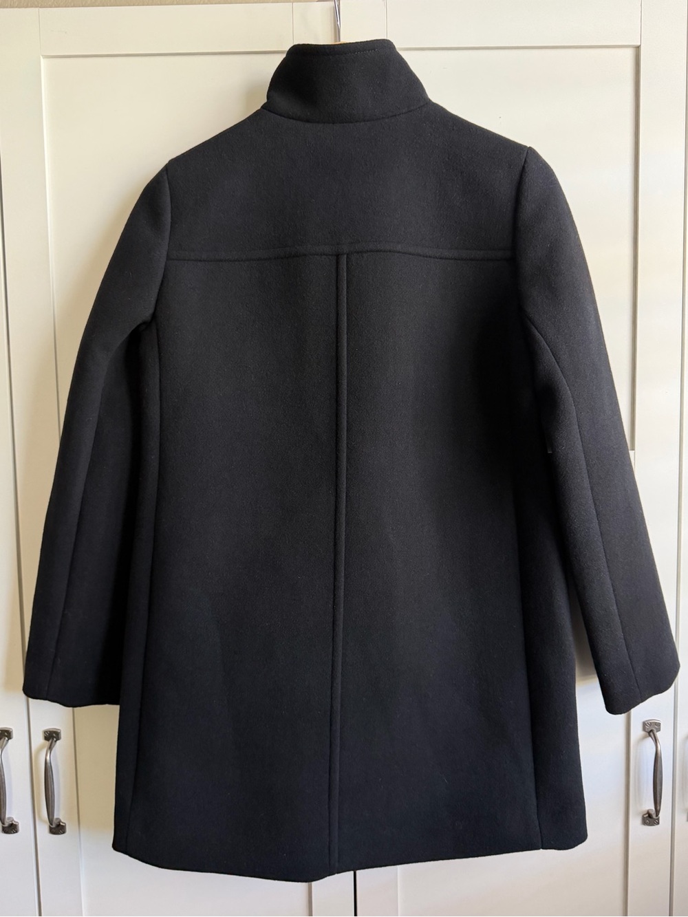 J.Crew Factory City Coat with Button Neck in Black Size 00 - Picture 4 of 5